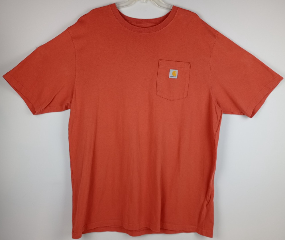 Carnhartt Mens Tall XL Orange Chest Pocket Short Sleeve Solid Workwear Tshirt